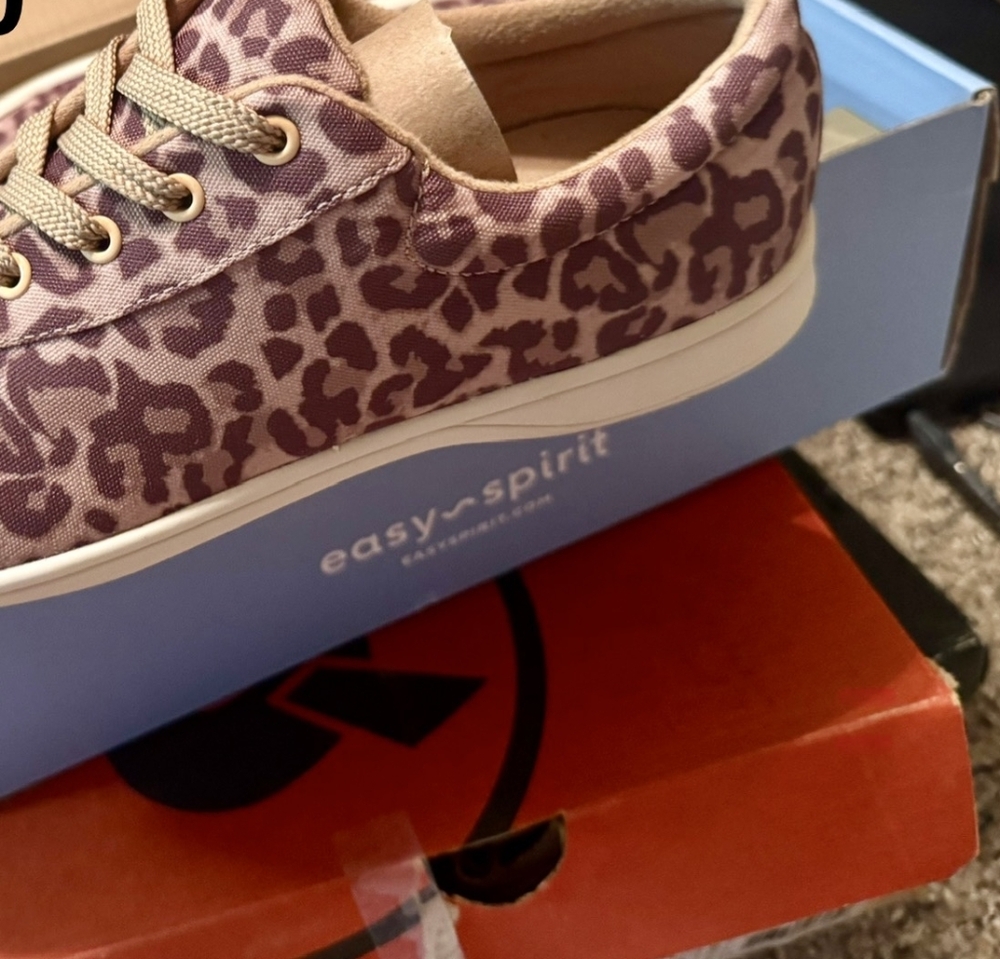 Easy Spirit Leopard Print Sneakers